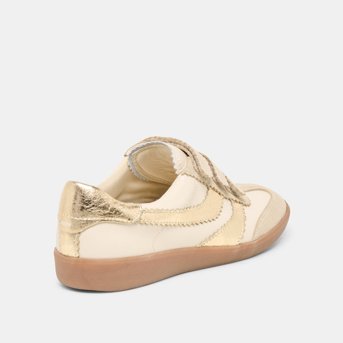 Merit Velcro White Gold Leather Sneakers | Dolce Vita Discount