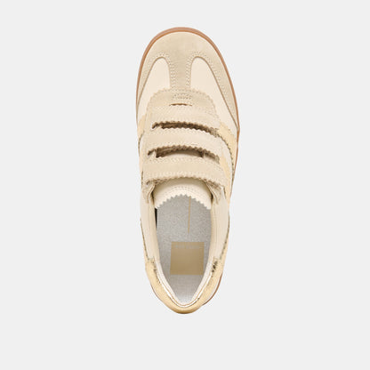 Merit Velcro White Gold Leather Sneakers | Dolce Vita Discount