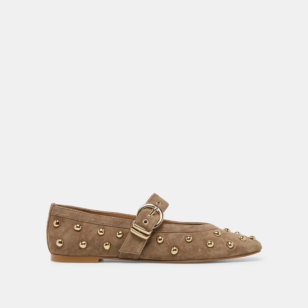 Mikel Stud Olive Suede Ballet Flats | Dolce Vita Smart Buy