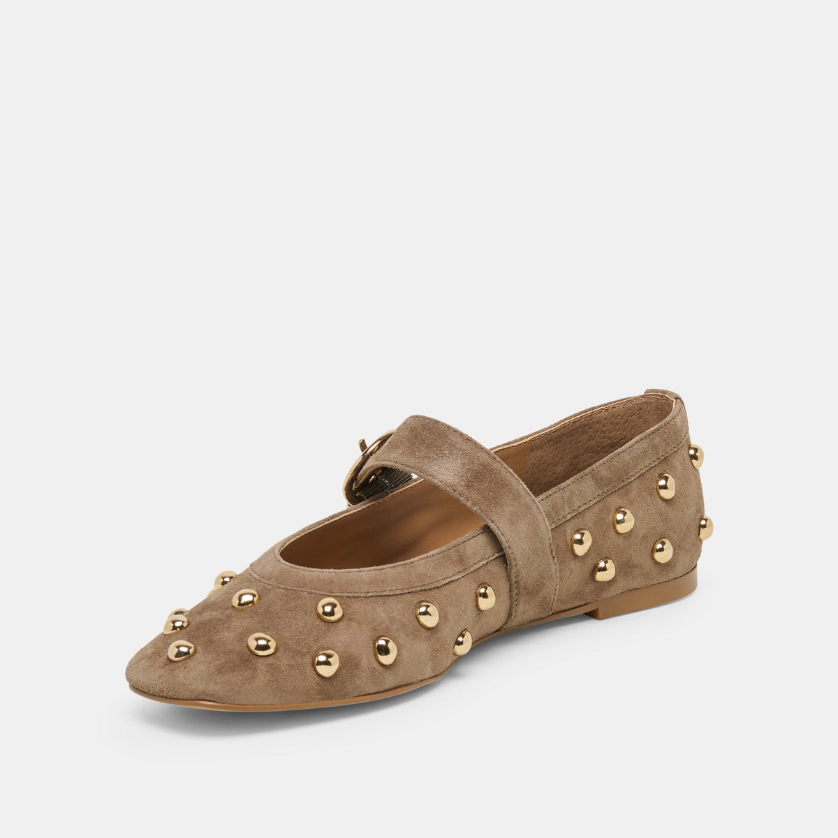 Mikel Stud Olive Suede Ballet Flats | Dolce Vita Smart Buy