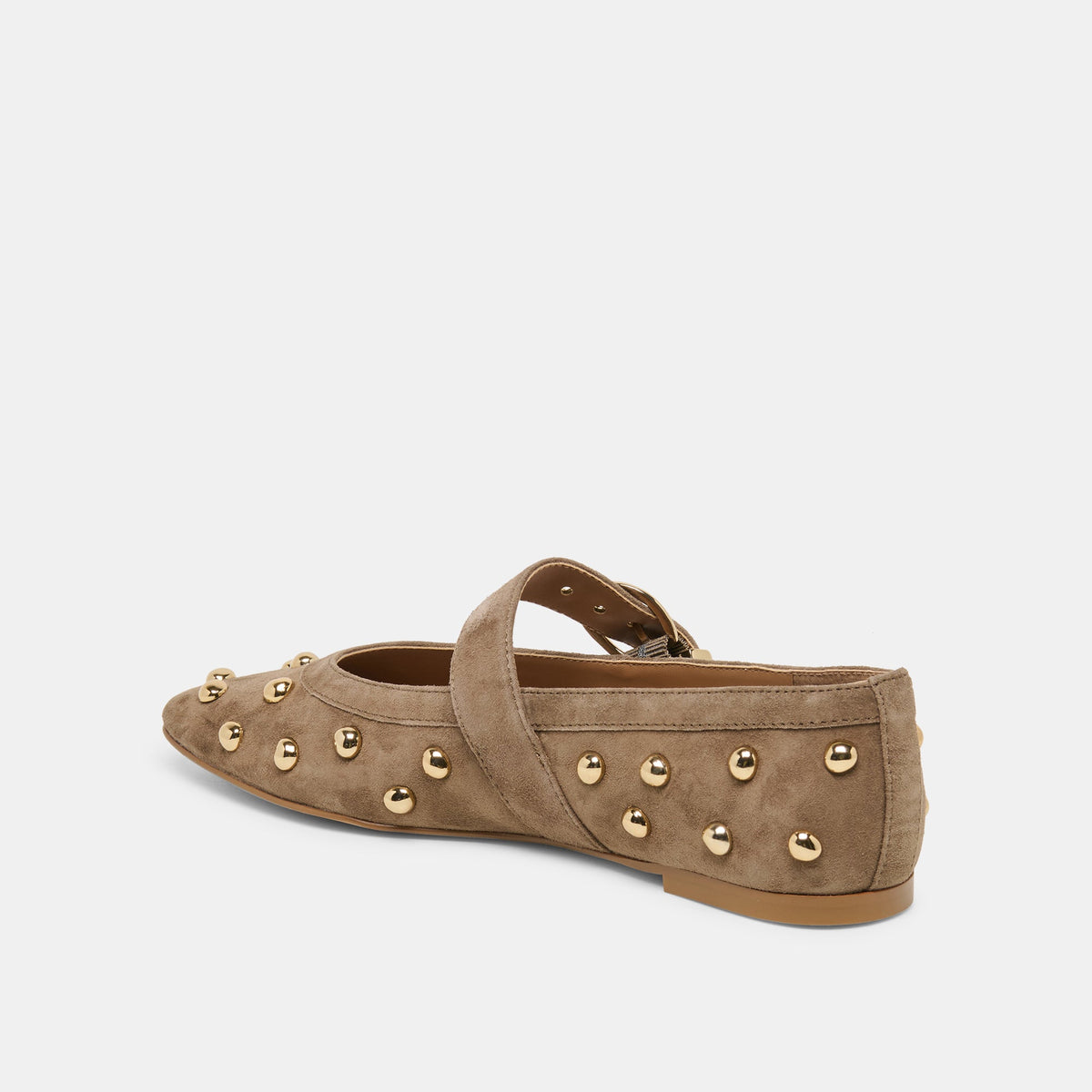 Mikel Stud Olive Suede Ballet Flats | Dolce Vita Smart Buy