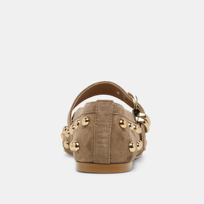 Mikel Stud Olive Suede Ballet Flats | Dolce Vita Smart Buy