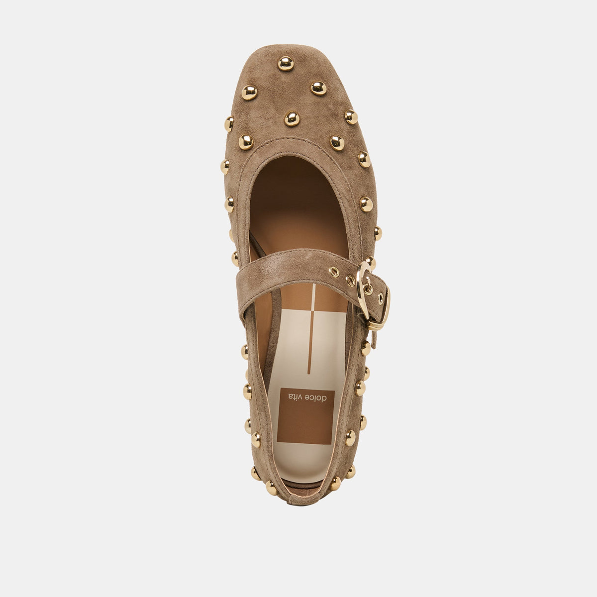 Mikel Stud Olive Suede Ballet Flats | Dolce Vita Smart Buy