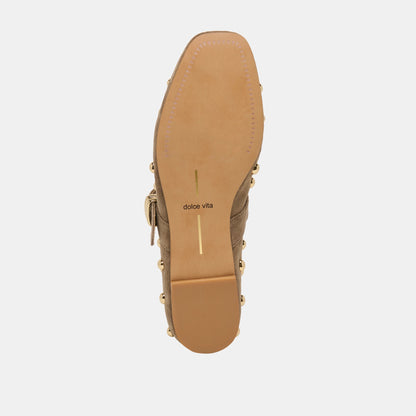Mikel Stud Olive Suede Ballet Flats | Dolce Vita Smart Buy