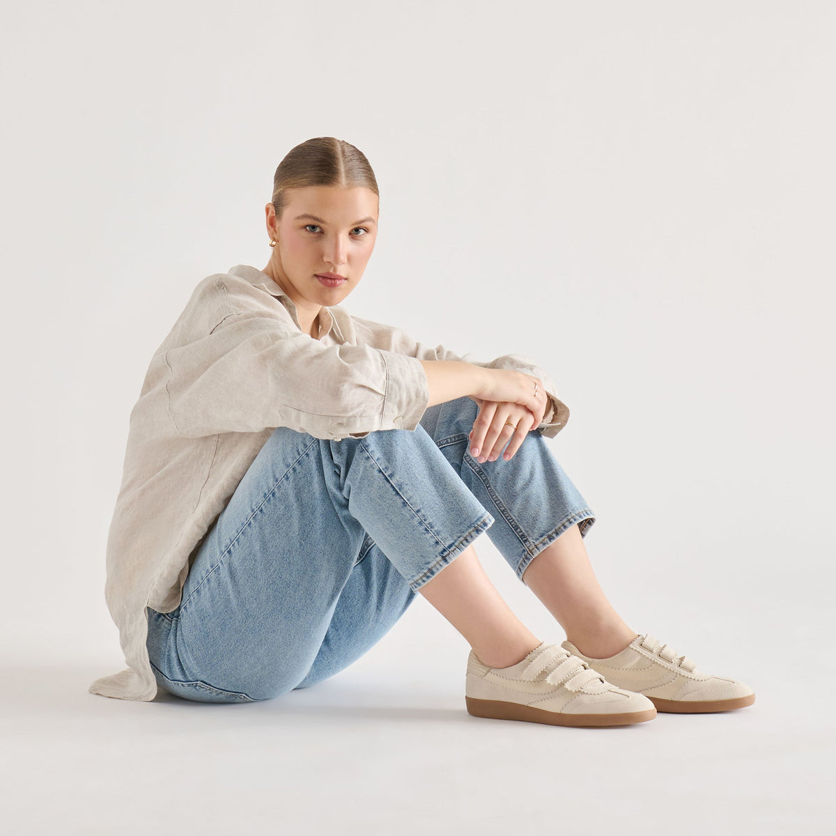 Merit Velcro Ivory Leather Sneakers | Dolce Vita Best Price