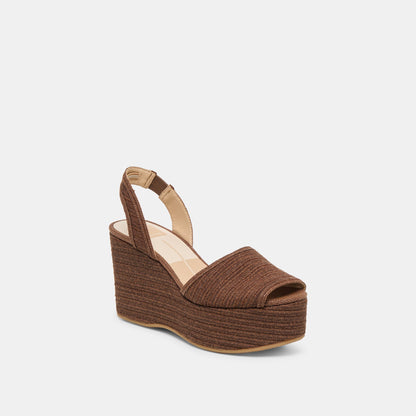 Akera Cocoa Raffia Wedges | Dolce Vita Popular