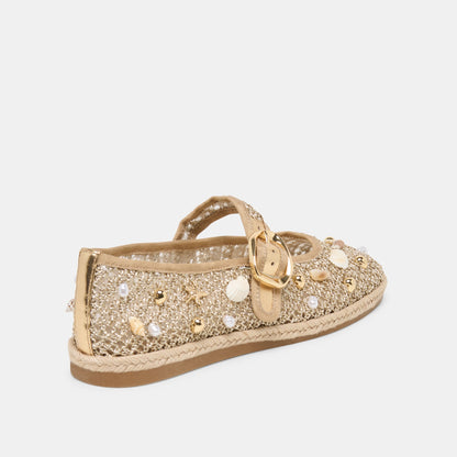 Ralph Gold Beaded Raffia Ballet Flats | Dolce Vita Top Pick