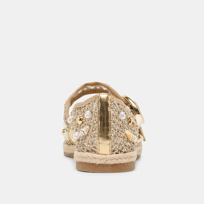 Ralph Gold Beaded Raffia Ballet Flats | Dolce Vita Top Pick