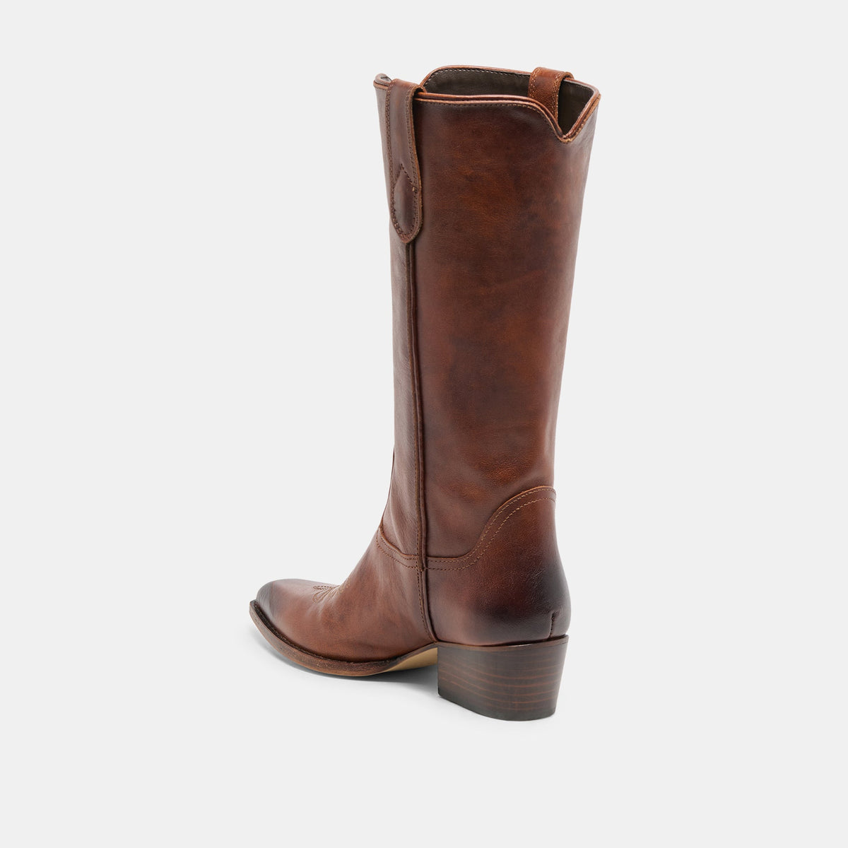 VIGLA Chestnut Leather Pointed-Toe Western Boots | Dolce Vita Popular