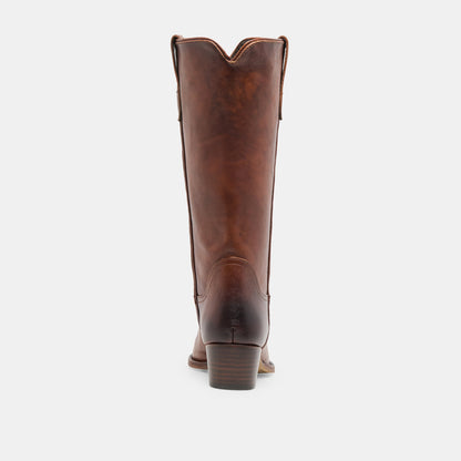 VIGLA Chestnut Leather Pointed-Toe Western Boots | Dolce Vita Popular