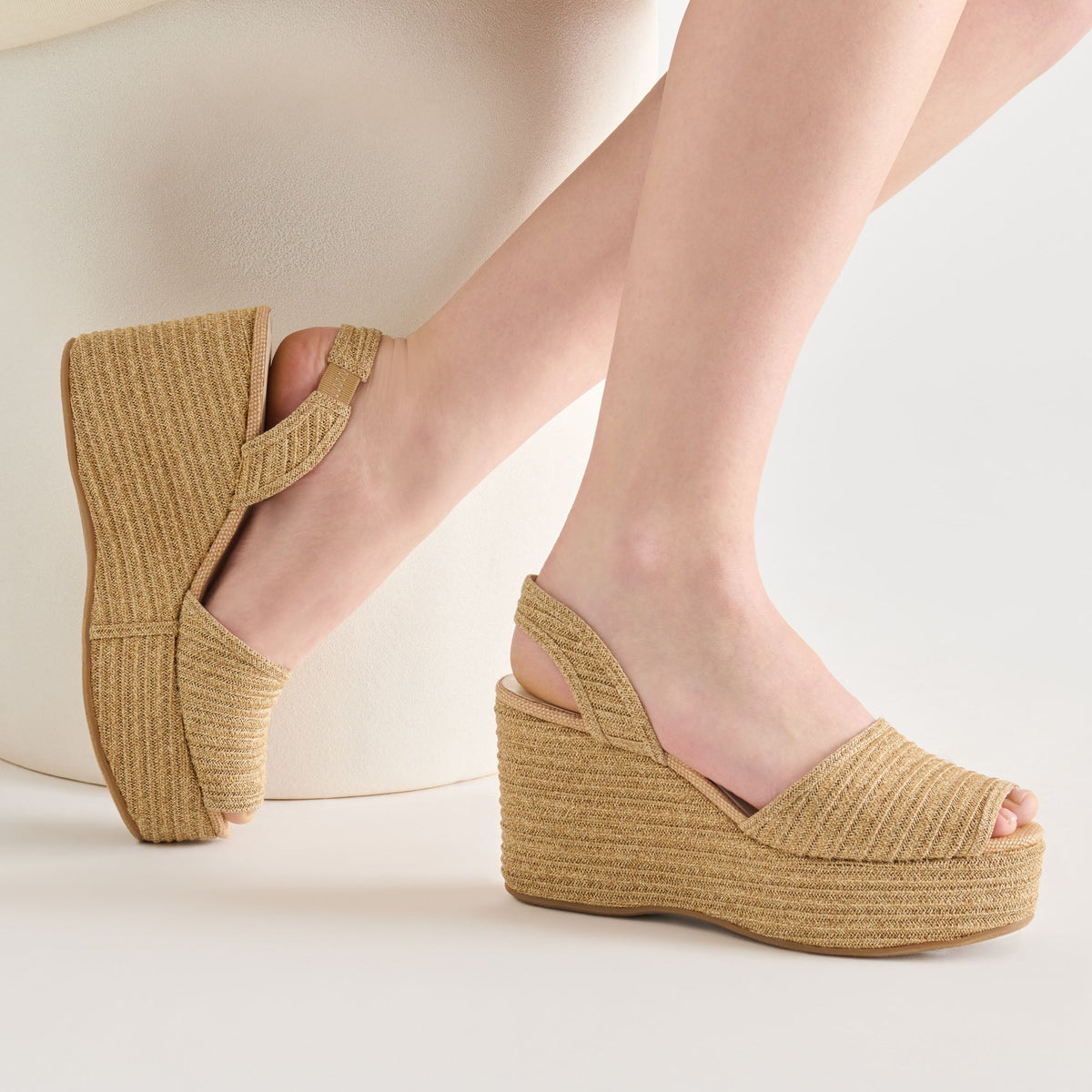 Akera Natural Raffia Wedges | Dolce Vita Premium