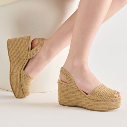 Akera Natural Raffia Wedges | Dolce Vita Premium