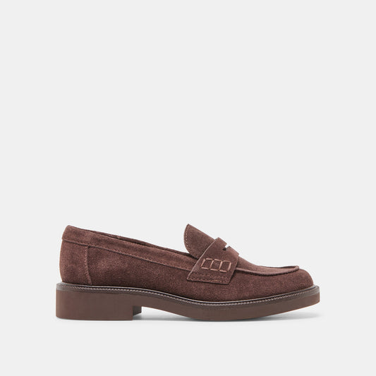 Tiggy Mahogany Suede Loafers | Dolce Vita Trending