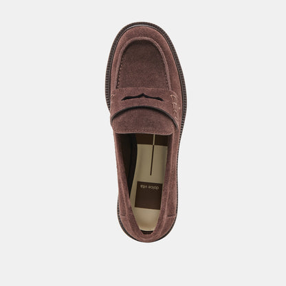 Tiggy Mahogany Suede Loafers | Dolce Vita Trending