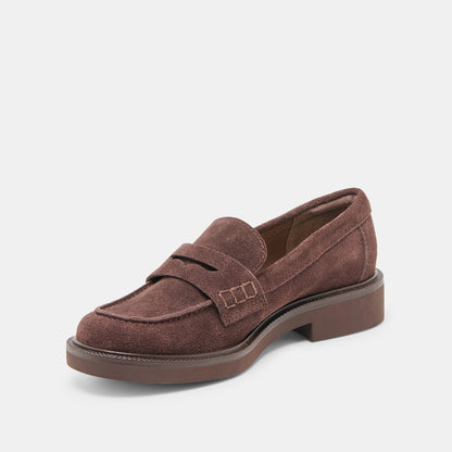 Tiggy Mahogany Suede Loafers | Dolce Vita Trending