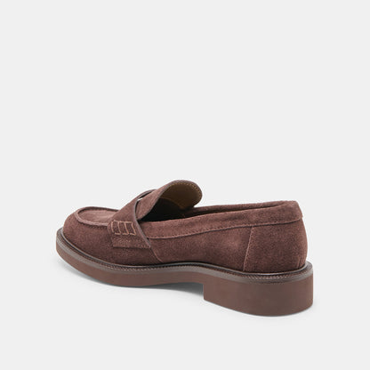 Tiggy Mahogany Suede Loafers | Dolce Vita Trending