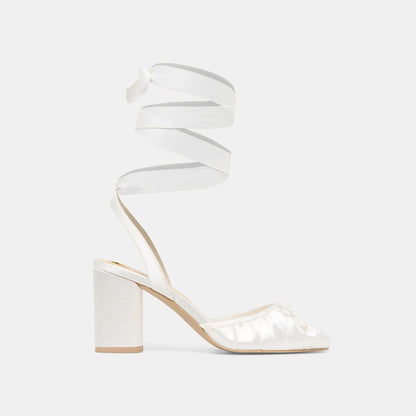 Tisha True White Satin Heels | Dolce Vita Classic