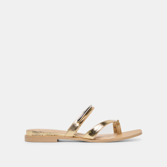 Tarina Gold Leather Sandals | Dolce Vita Discount