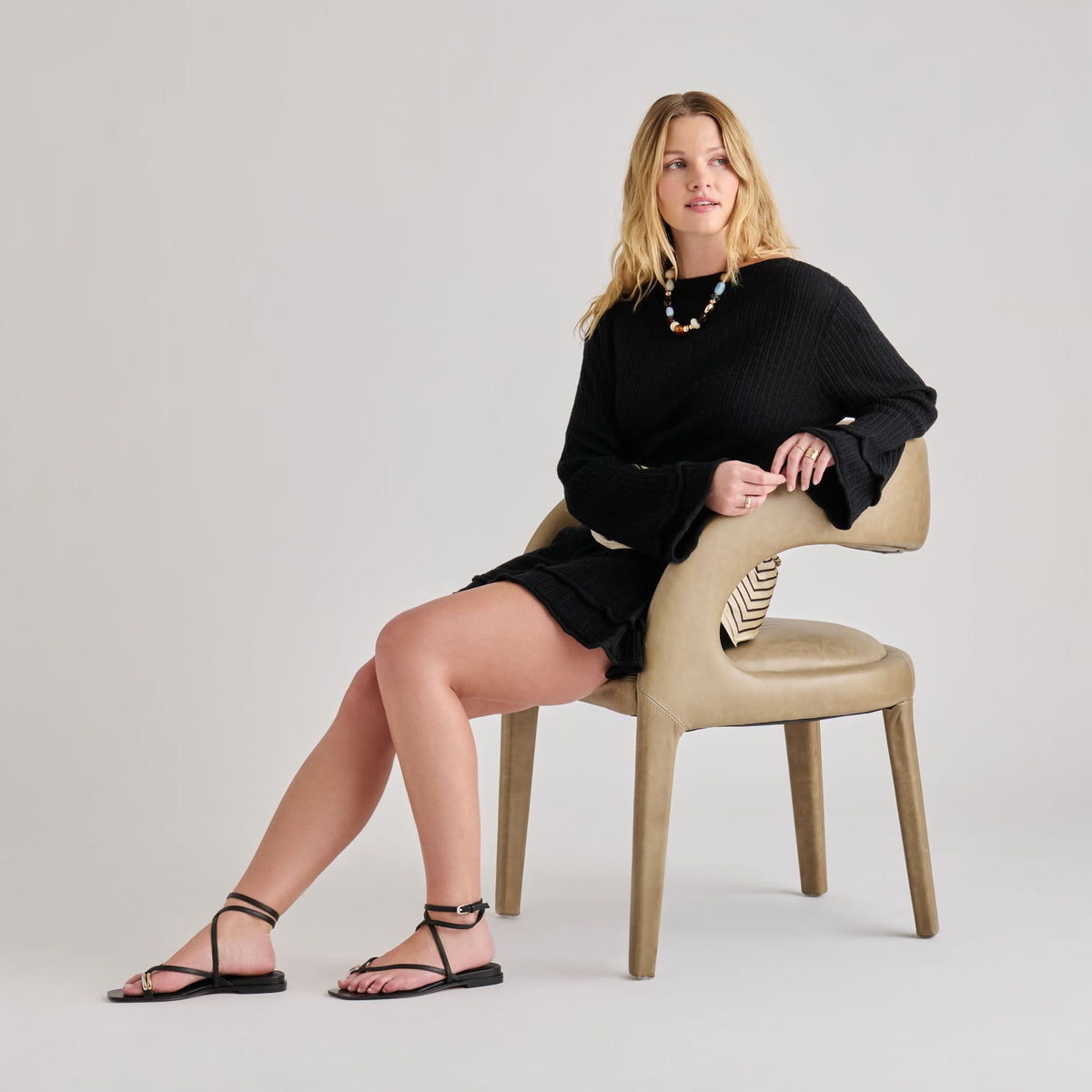 Tyrice Black Leather Sandals | Dolce Vita Trusted