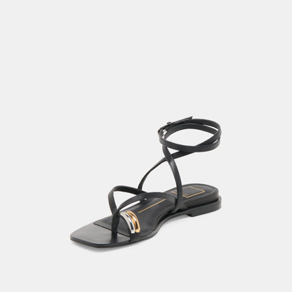 Tyrice Black Leather Sandals | Dolce Vita Trusted