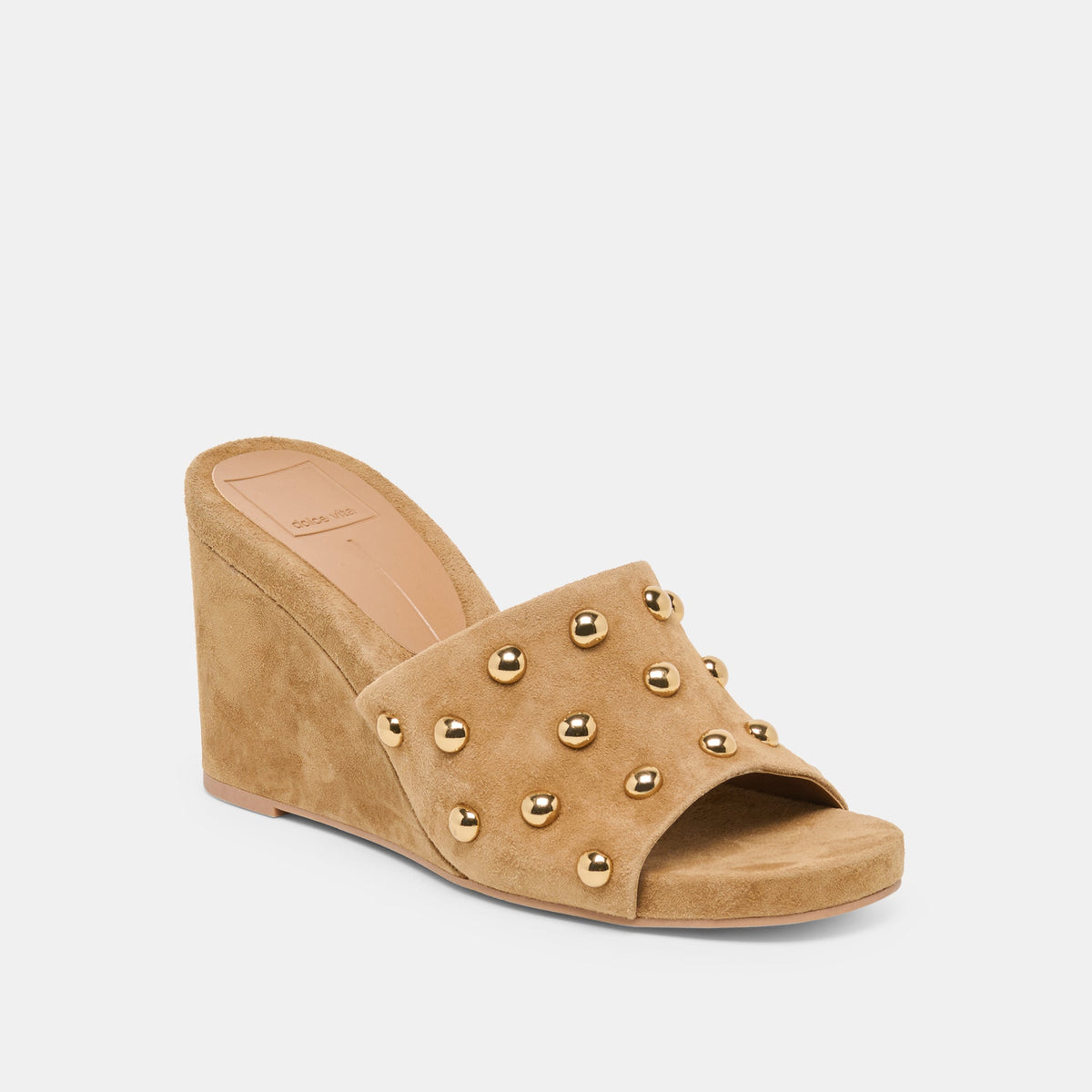Holta Stud Lt Brown Suede Wedges | Dolce Vita Value