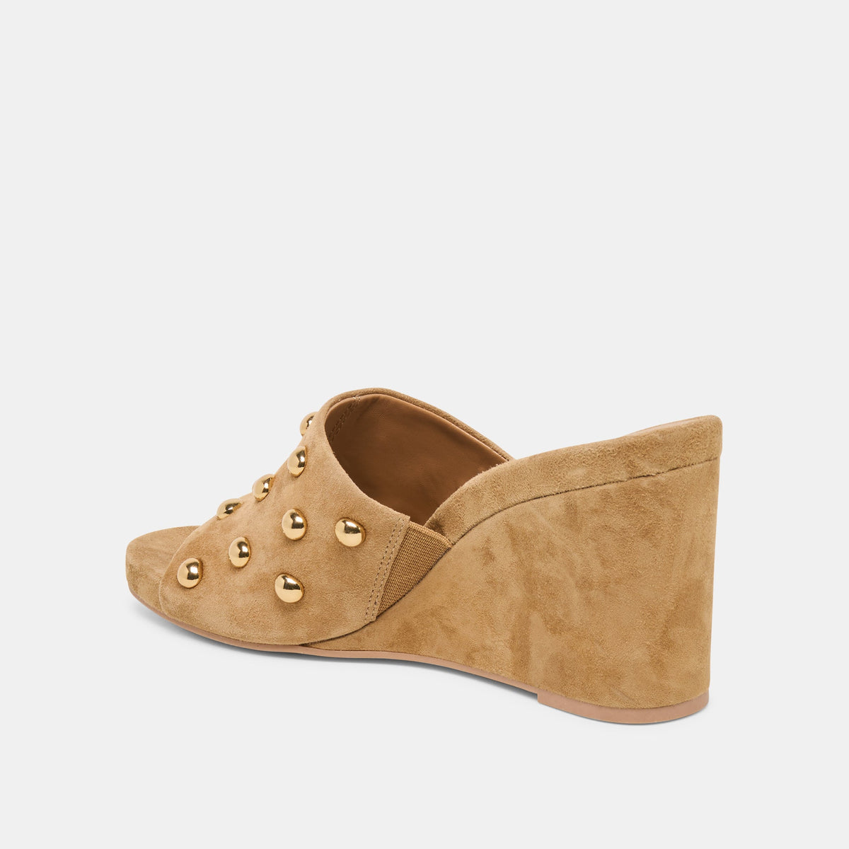 Holta Stud Lt Brown Suede Wedges | Dolce Vita Value