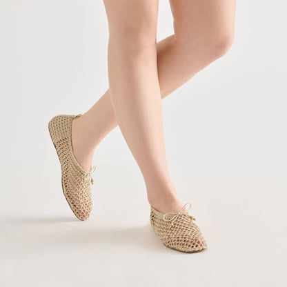 Kaylyn Oatmeal Crochet Flats | Dolce Vita Premium
