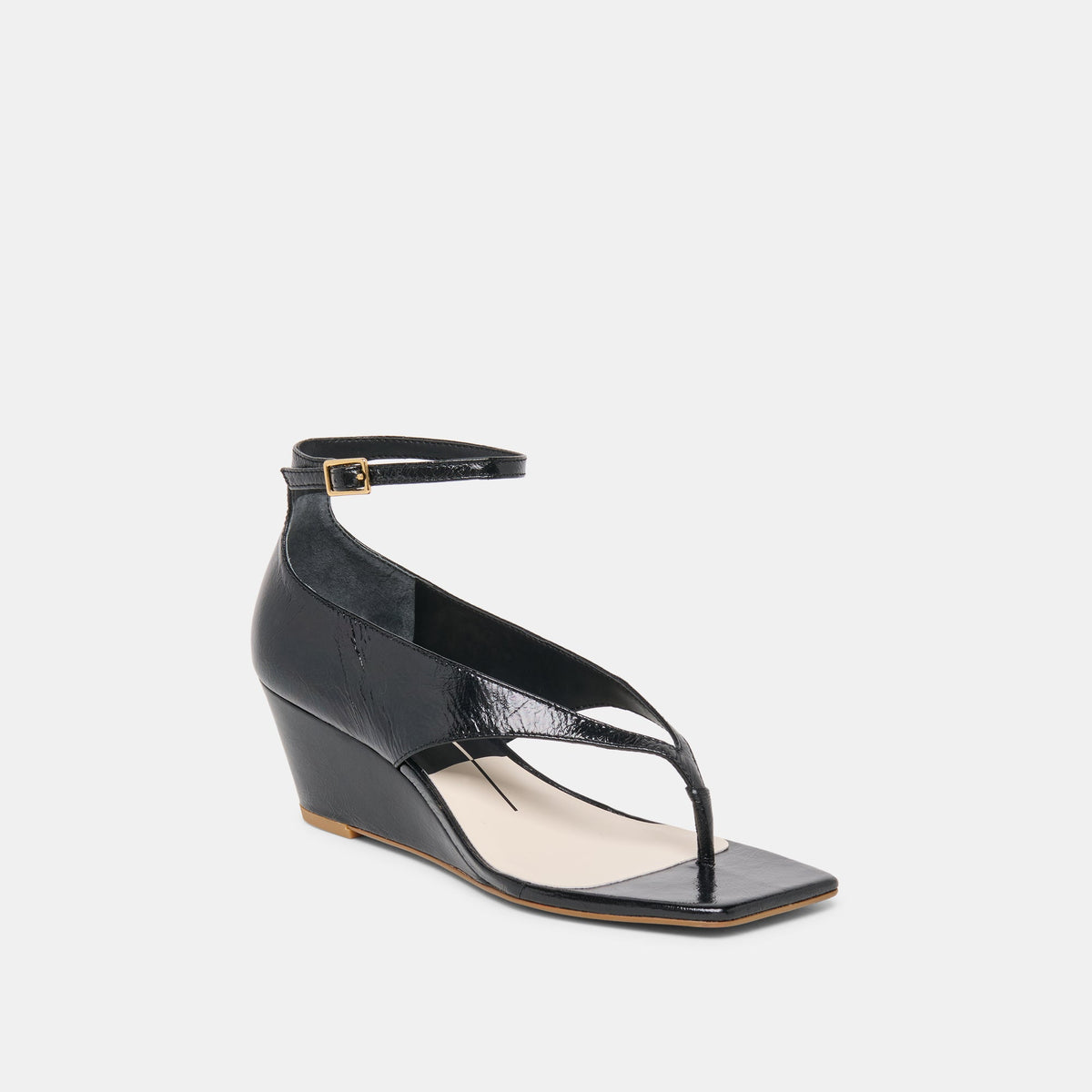 Quinny Black Leather Wedges | Dolce Vita Premium