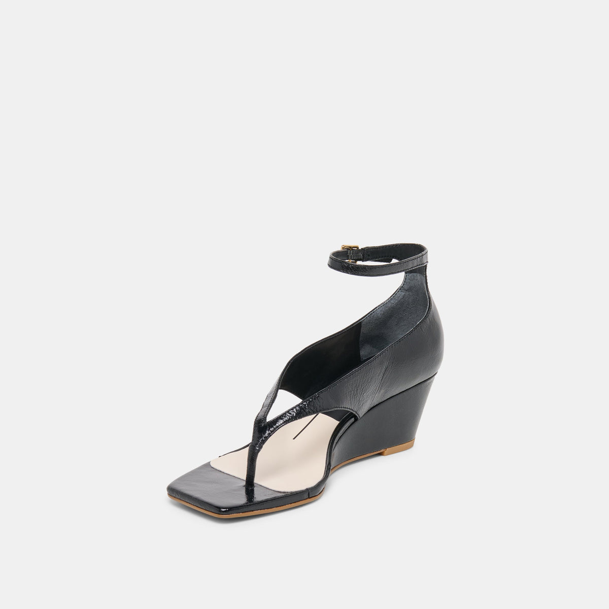 Quinny Black Leather Wedges | Dolce Vita Premium