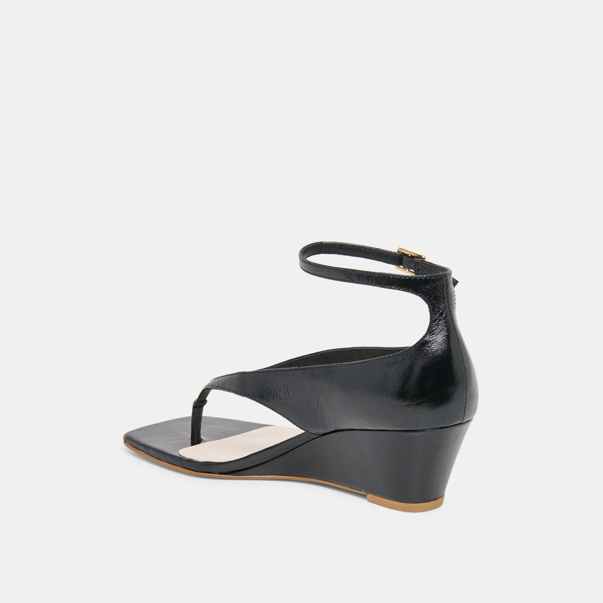 Quinny Black Leather Wedges | Dolce Vita Premium