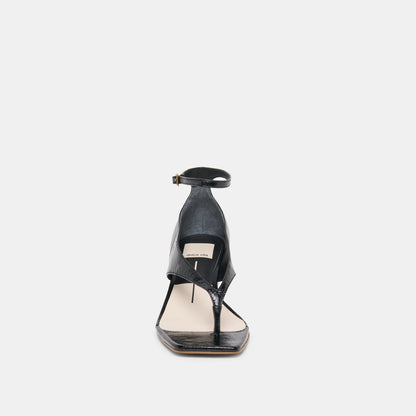 Quinny Black Leather Wedges | Dolce Vita Premium