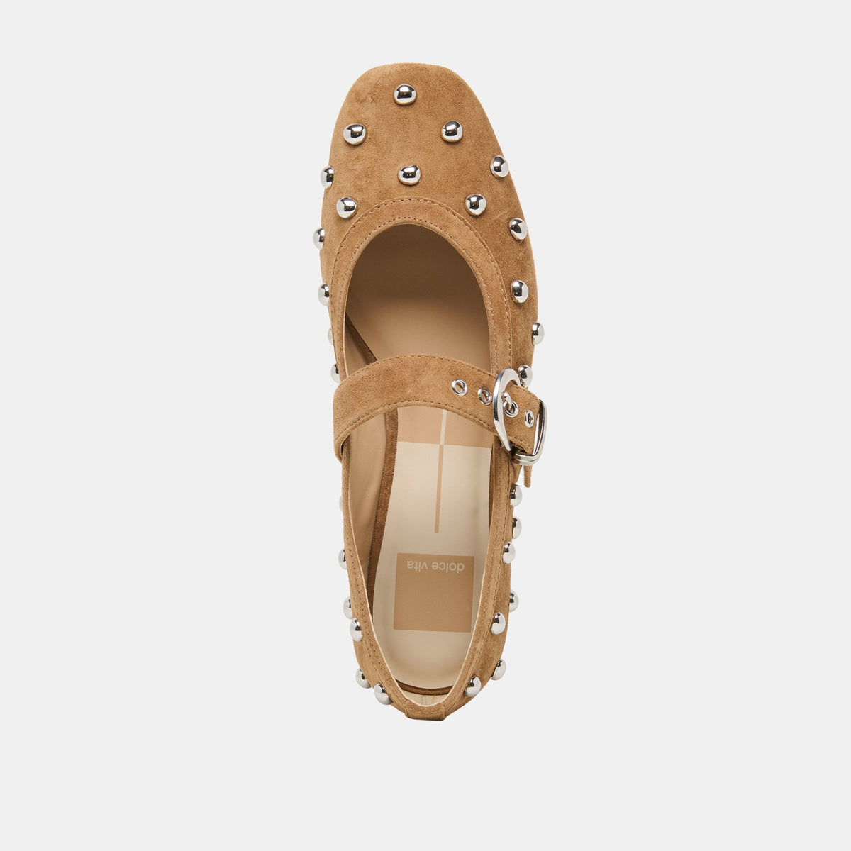 Mikel Stud Lt Brown Suede Ballet Flats | Dolce Vita Everyday