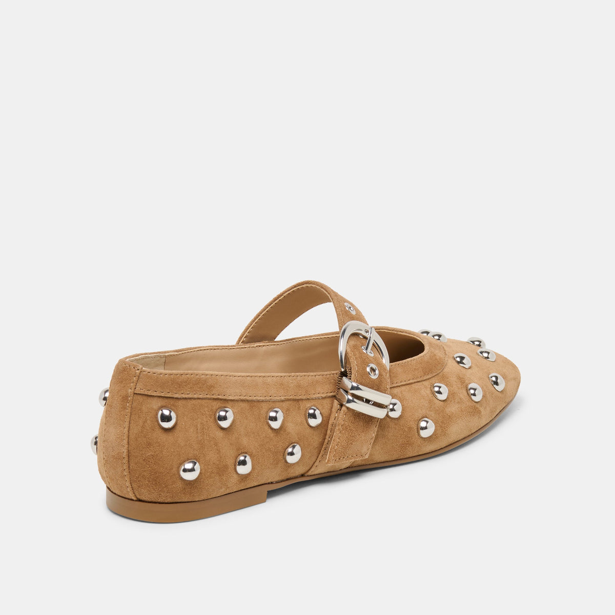 Mikel Stud Lt Brown Suede Ballet Flats | Dolce Vita Everyday