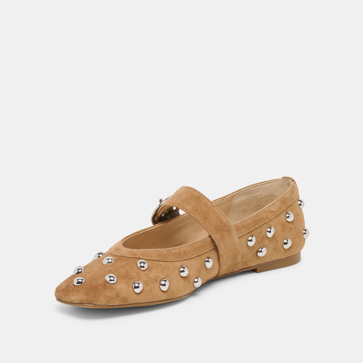 Mikel Stud Lt Brown Suede Ballet Flats | Dolce Vita Everyday