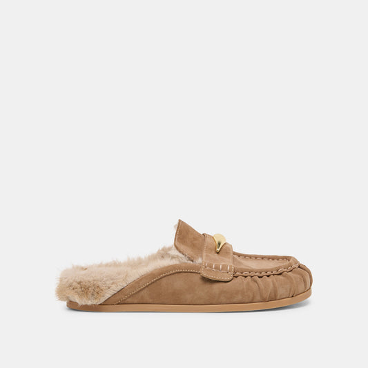 Jodero Plush Mushroom Suede Flats | Dolce Vita Latest