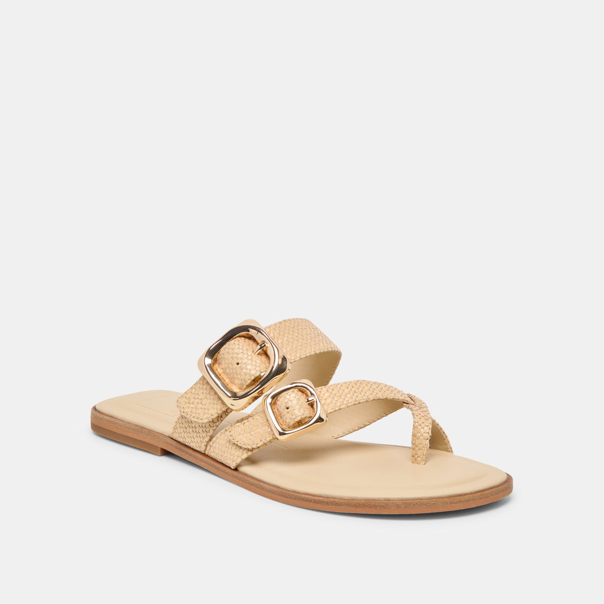 SHORE Sand Raffia Flip-Flop Buckled Sandals | Dolce Vita Discount