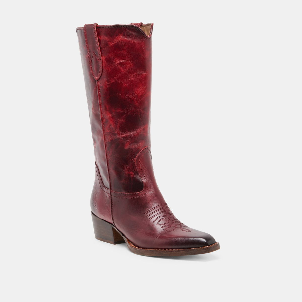 VIGLA Garnet Leather Pointed-Toe Western Boots | Dolce Vita Trending