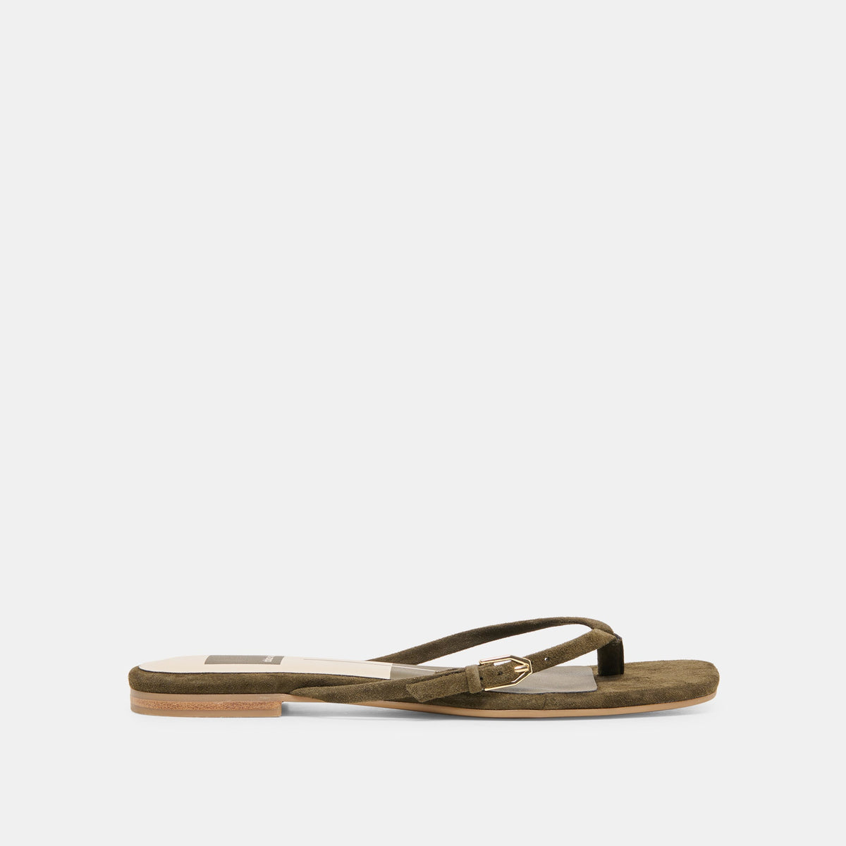 MALTA Dk Olive Suede Buckle Flip-Flop Sandals | Dolce Vita Signature