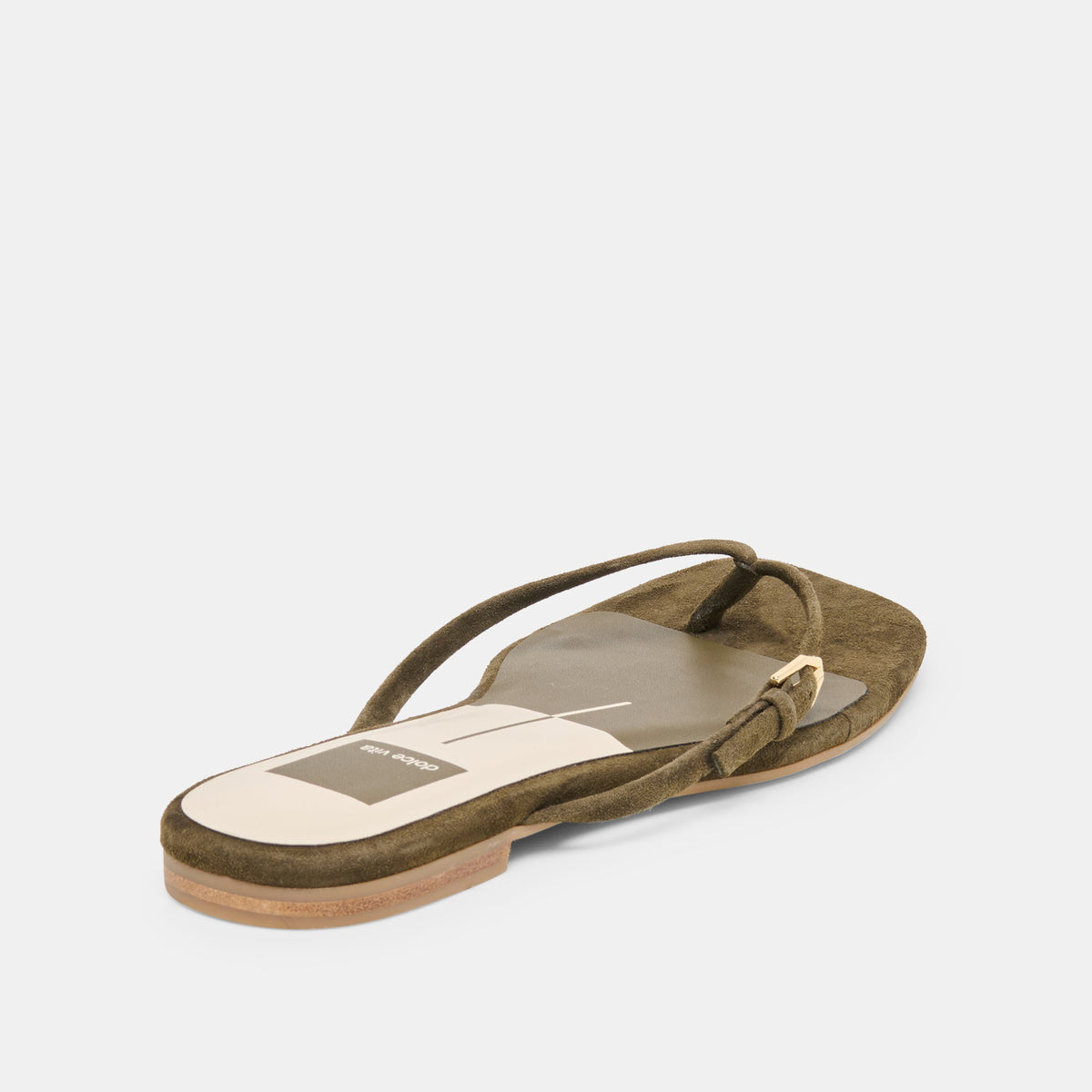 MALTA Dk Olive Suede Buckle Flip-Flop Sandals | Dolce Vita Signature
