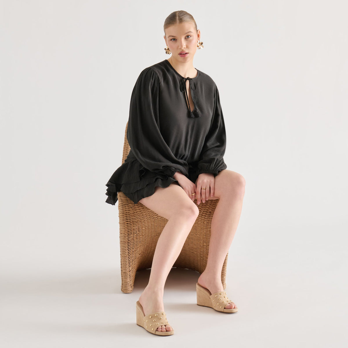 Holta Stud Camel Suede Wedges | Dolce Vita Value