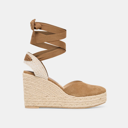 Noura Lt Brown Suede Wedges | Dolce Vita Essential