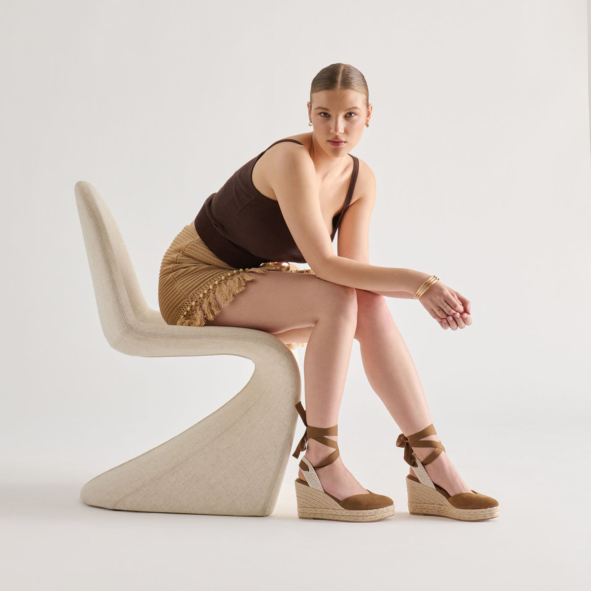 Noura Lt Brown Suede Wedges | Dolce Vita Essential