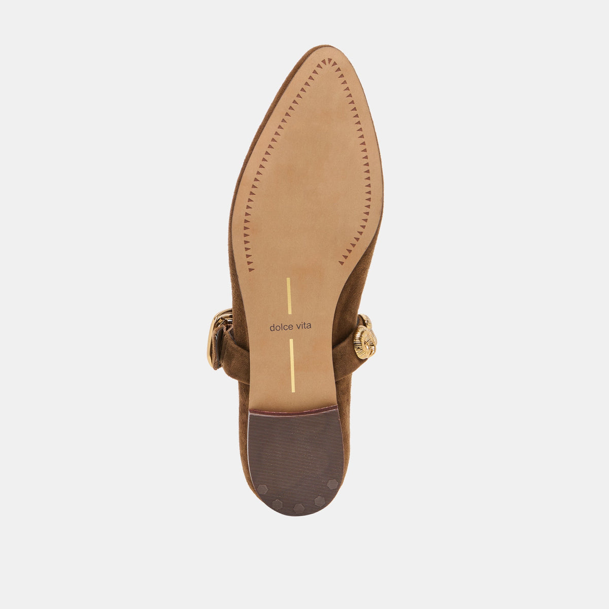 LOREE Chesnut Suede Mary-Jane Metal Detail Ballet Flats | Dolce Vita Essential