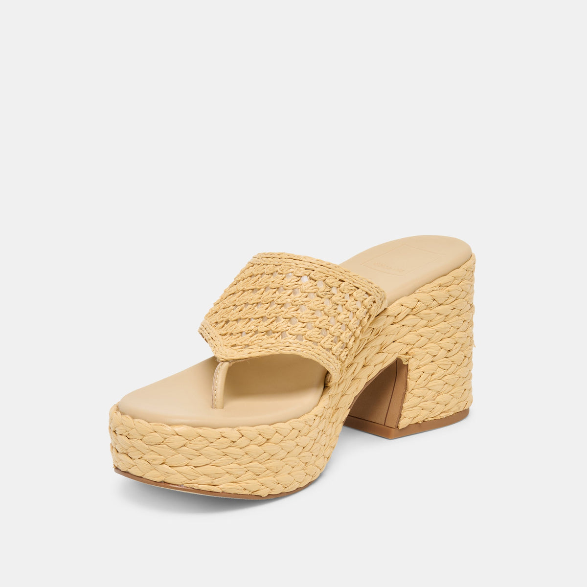 RIPPLE Lt Natural Raffia Platform Thong Block Heel | Dolce Vita Special Offer
