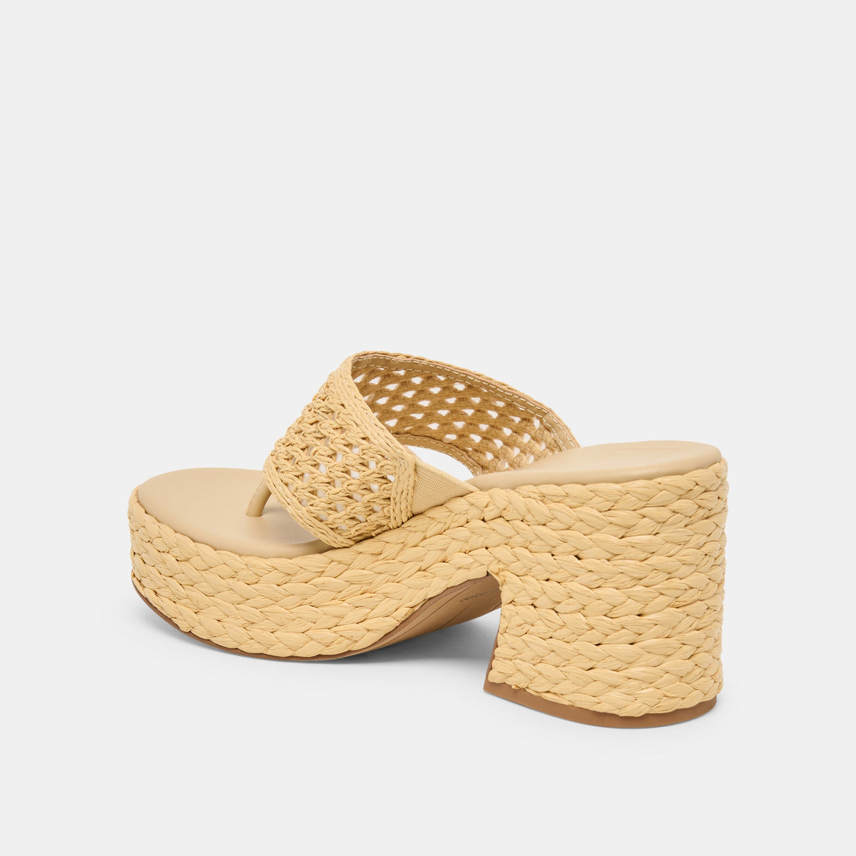 RIPPLE Lt Natural Raffia Platform Thong Block Heel | Dolce Vita Special Offer