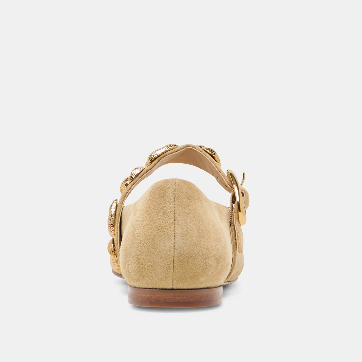 LOREE Desert Taupe Suede Mary-Jane Metal Detail Ballet Flats | Dolce Vita Discount