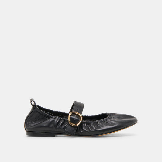 Caely Black Leather Ballet Flats | Dolce Vita Essential