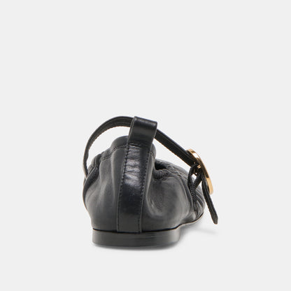 Caely Black Leather Ballet Flats | Dolce Vita Essential