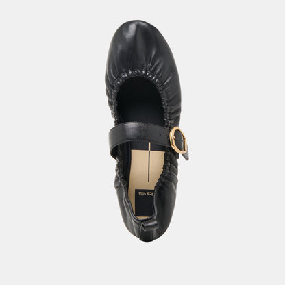 Caely Black Leather Ballet Flats | Dolce Vita Essential