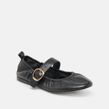 Caely Black Leather Ballet Flats | Dolce Vita Essential